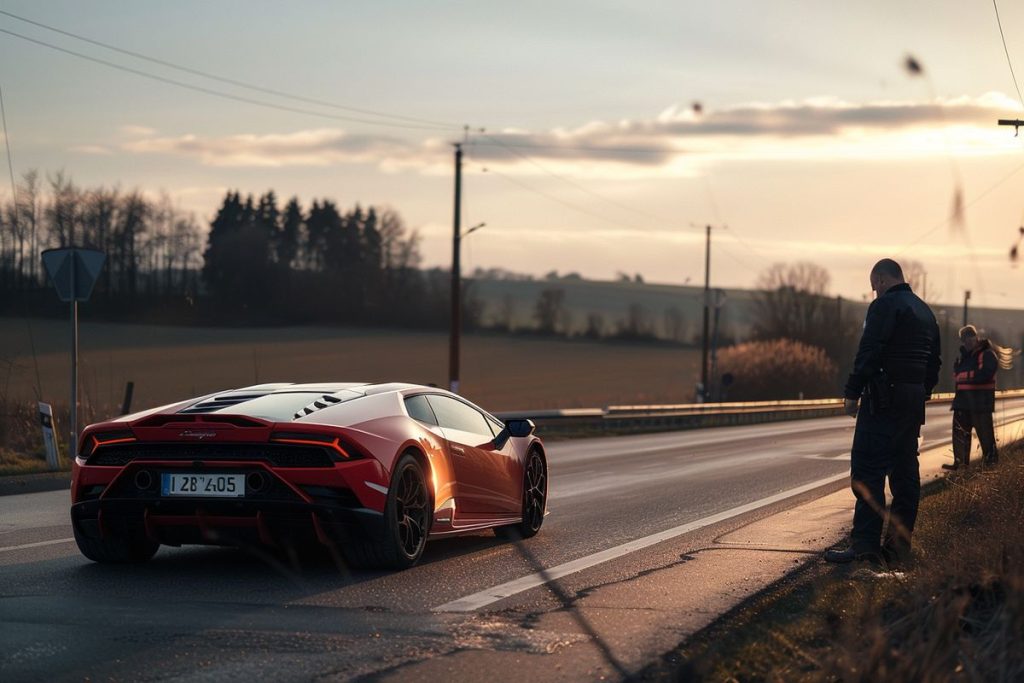 Une Lamborghini est saisie par une dépanneuse à la suite d'un important excès de vitesse
